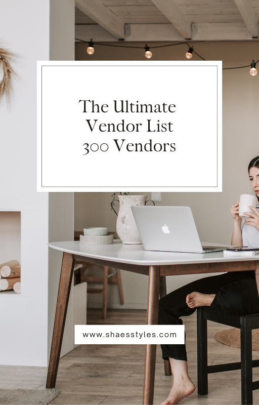 Ultimate Vendor List - 300 Vendors