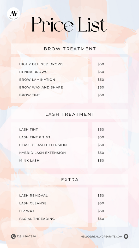 Custom Price List